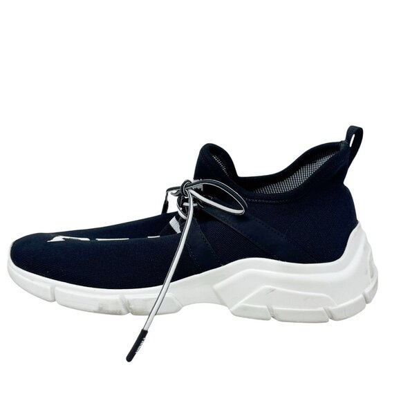 PRADA Logo Knit Women’s Sneakers Size 37.5 7.5 black and white - Picture 7 of 13